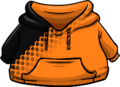 Orange Hoodie with red and yellow splatter
