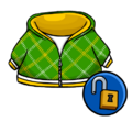 Green Crosshatched Hoodie