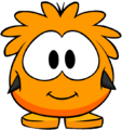 The Orange Puffle Costume on a player card.