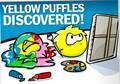 Yellow puffles in the Club Penguin Times