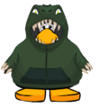 The T Rex Hoodie on a Player Card.