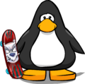 The Bad Bear Skateboard on a player card.