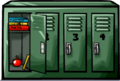 The Lockers with the first locker door open.