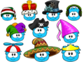 Puffle hats from the Puffle Catalog.