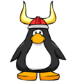 The Red Viking Helmet on a player card.