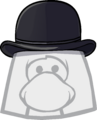 Bowler Hat After performing the Miss Piggy's act.