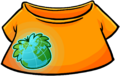 Orange T-shirt with a Puffle-shaped Earth