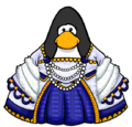 The Sapphire Duchess Dress on a player card.