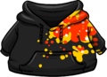 Black Hoodie with red and yellow splatter