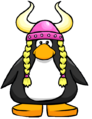The Pink Viking Helmet on a player card.
