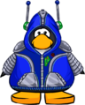 The Robot Hoodie on a player card.
