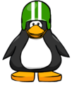 The Green Football Helmet on a player card.