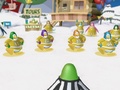 Penguins in the Yellow Team Ski Village Zone Challenge.
