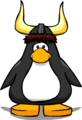The Black Viking Helmet on a player card.