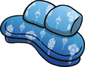 Blue couch with chinese decorations