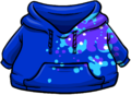Blue Hoodie with blue and purple splatter