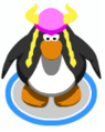 The Pink Viking Helmet in-game.