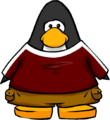 The Red Hiking Outfit on a player card.