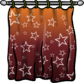 Orange curtains with stars