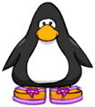 The Purple Flower Sandals on a player card.