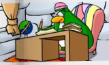 Aunt Arctic at her desk.