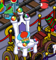 A puffle. On a throne.
