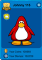 What the pin looks like on a player card.