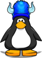 The Blue Fuzzy Viking Hat on a player card.