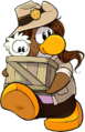 PH carrying a crate for the Puffle Party 2012.