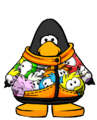 The Orange Pufflemania Jacket on a player card.