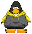 The Yellow and Black Two-tone Hoodie on a player card.