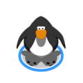 The Black Puffle Slippers in-game.