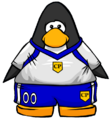 The Blue Away Soccer Jersey on a player card.