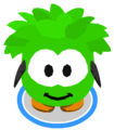 The Green Puffle Costume in-game.