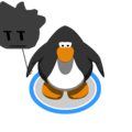 The Black Puffle Balloon in-game.