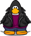 The Black Leather Jacket on a player card.