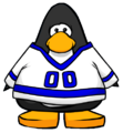 The Blue Away Hockey Jersey on a player card.