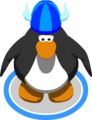 The Blue Fuzzy Viking Hat in-game.