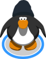 The Dark Blue Beanie in-game.