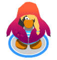 The Magenta Sunset Hoodie in-game.