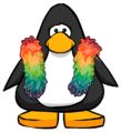 The Rainbow Feather Boa on a player card.