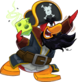 Rockhopper eating Stinky Cheese.
