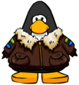 The Leather Pilots Jacket on a player card.