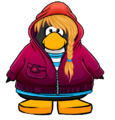 The Magenta Sunset Hoodie on a player card.