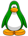 A penguin with the Green color.