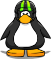 The Neon Green Helmet on a Player Card.