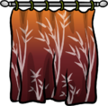 Orange curtains with plants