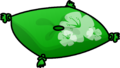 Green pillow with flowers