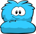 The Fuzzy Blue Couch with eyes.