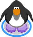 The Purple Snuggly Boots in-game.
